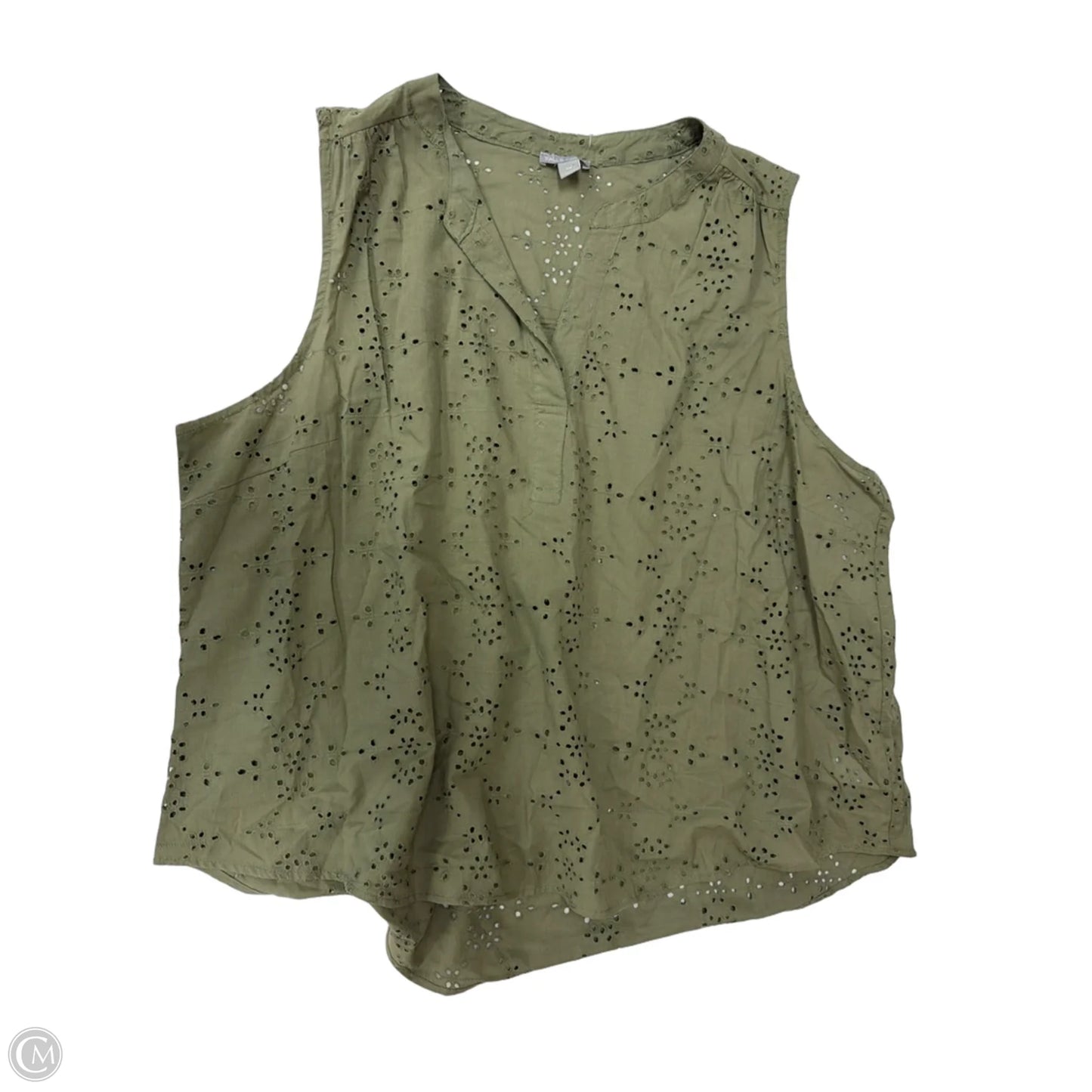 Top Sleeveless By Falls Creek In Green, Size: 3x