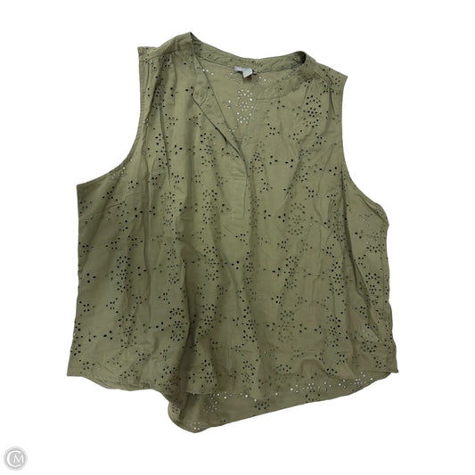 Top Sleeveless By Falls Creek In Green, Size: 3x