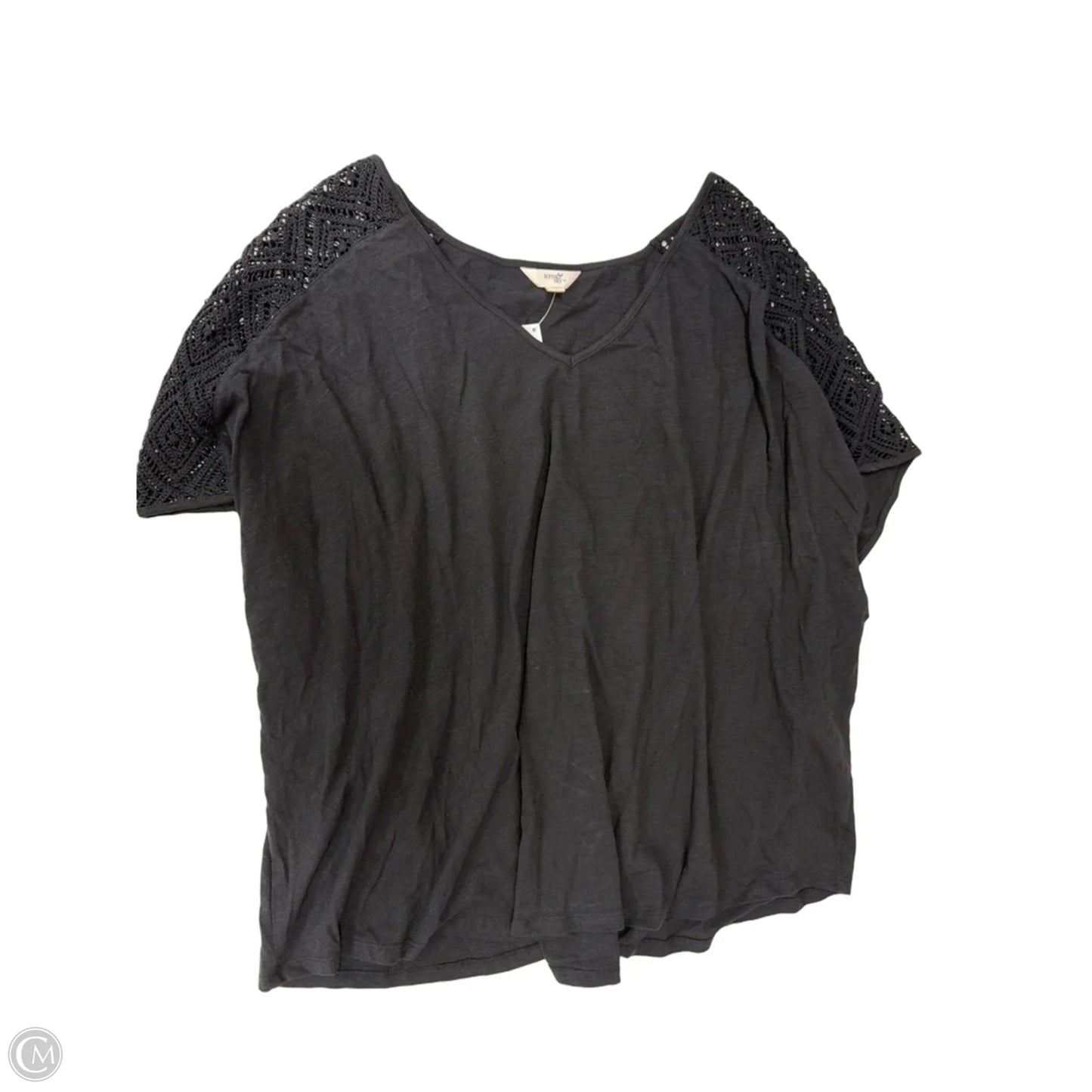 Top Short Sleeve By Terra & Sky In Black, Size: 4x