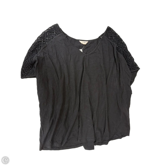 Top Short Sleeve By Terra & Sky In Black, Size: 4x