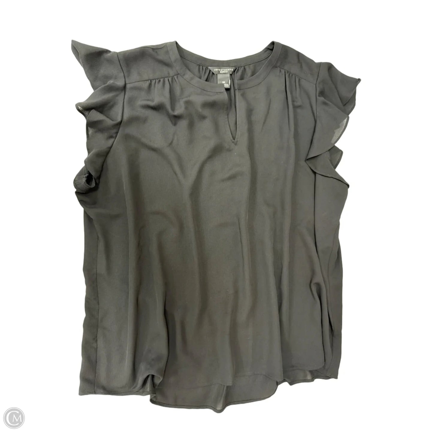 Top Short Sleeve By Investments In Black, Size: 3x