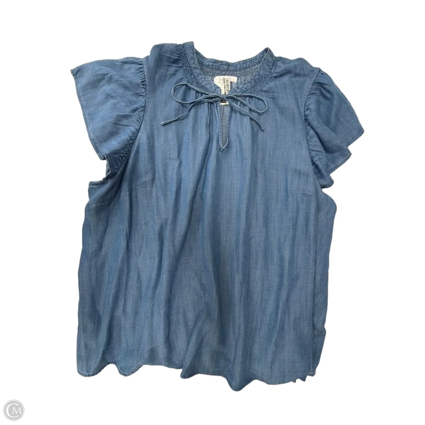 Top Short Sleeve By Lc Lauren Conrad In Blue Denim, Size: 3x