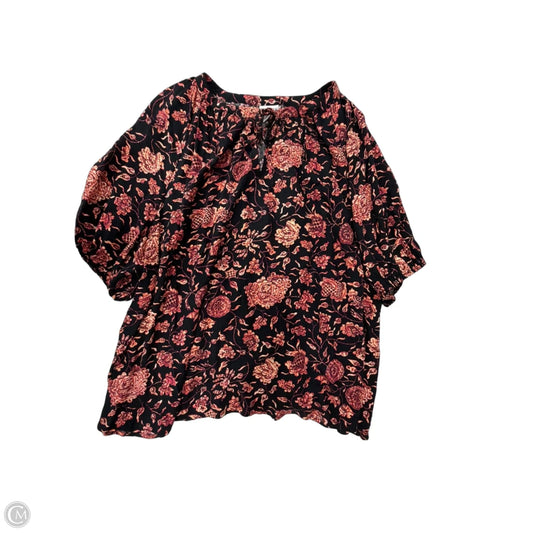 Top Short Sleeve By Ava & Viv In Floral Print, Size: 3x
