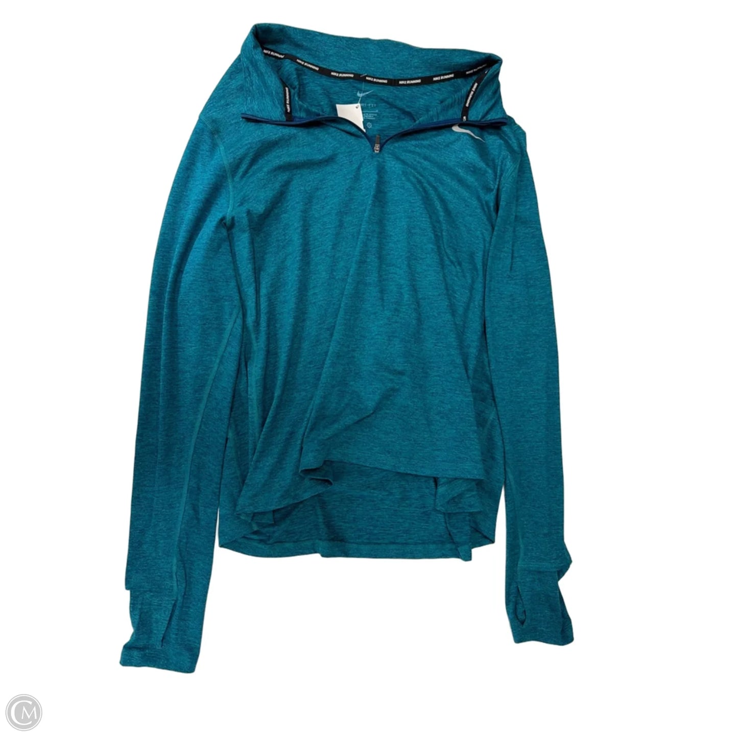 Athletic Top Long Sleeve Collar By Nike Apparel In Green, Size: 1x