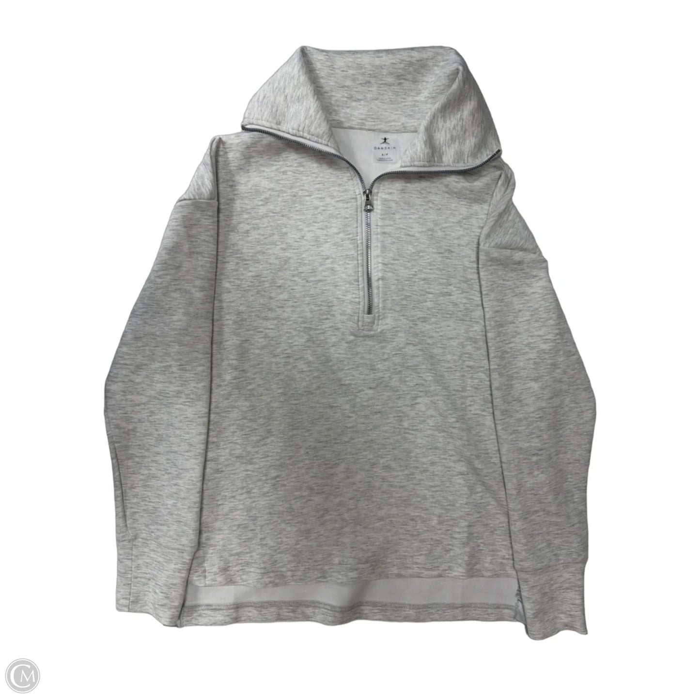 Athletic Sweatshirt Collar By Danskin In Grey & White, Size: S