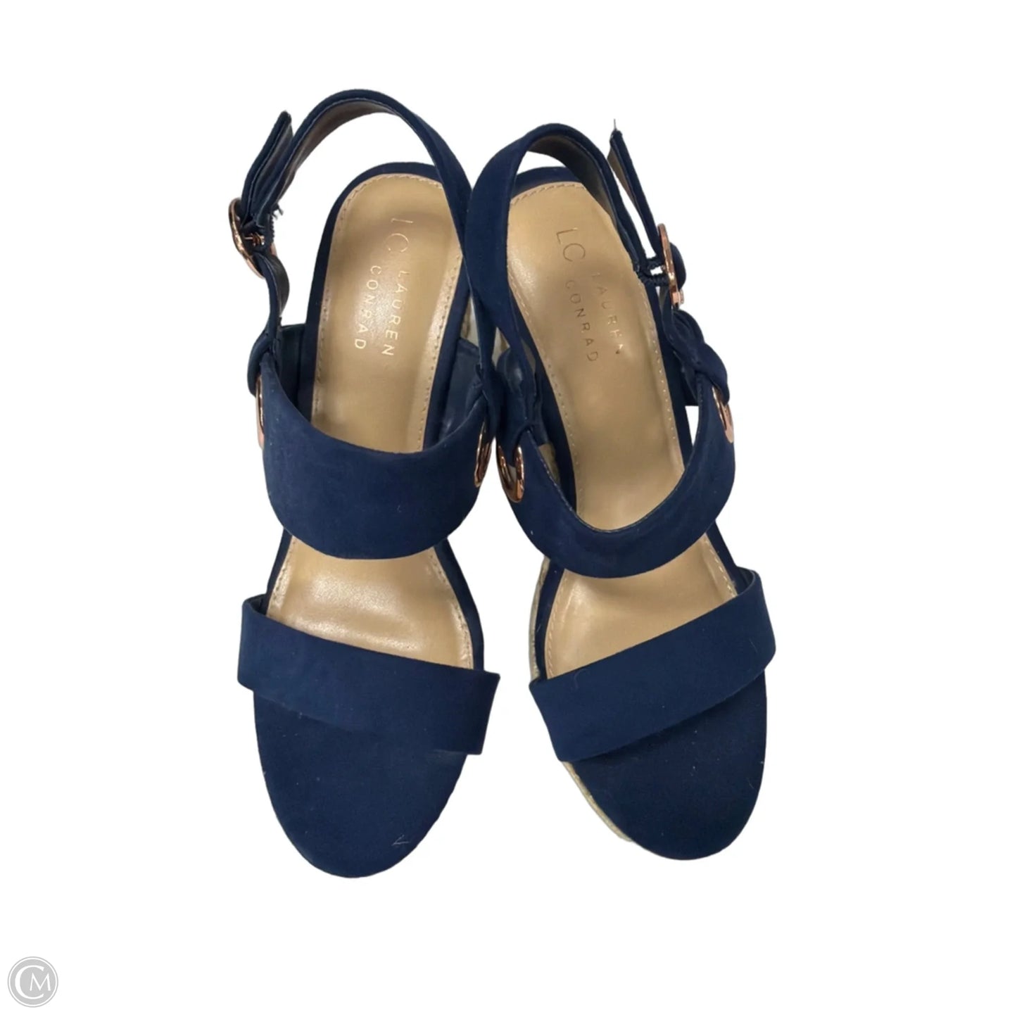Sandals Heels Wedge By Lc Lauren Conrad In Blue, Size: 9
