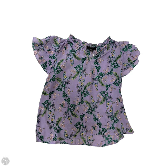 Top Short Sleeve By Liz Claiborne In Floral Print, Size: S