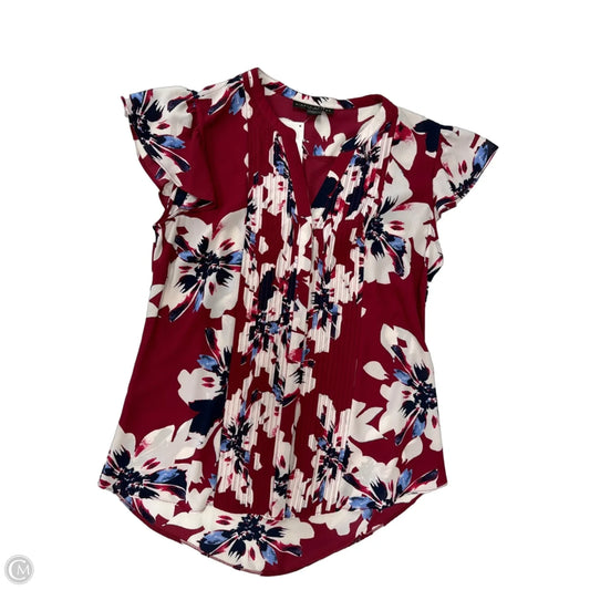 Top Short Sleeve By Simply Styled In Floral Print, Size: S