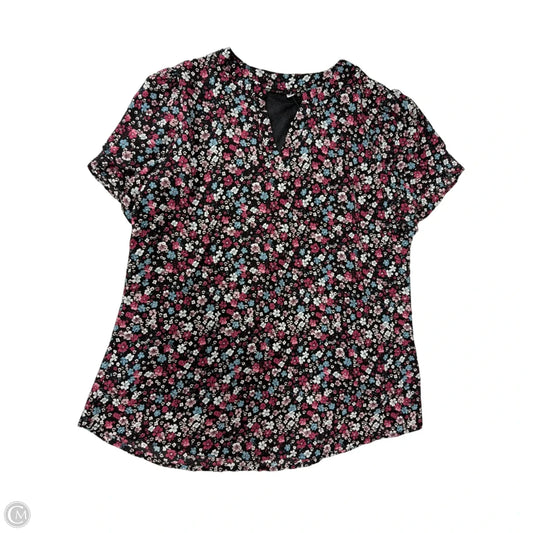 Top Short Sleeve By Clothes Mentor In Floral Print, Size: M
