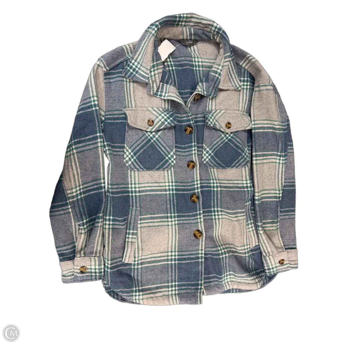 Jacket Shirt By Clothes Mentor In Plaid Pattern, Size: S