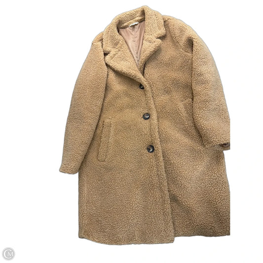 Coat Faux Fur & Sherpa By Time And Tru In Brown, Size: L