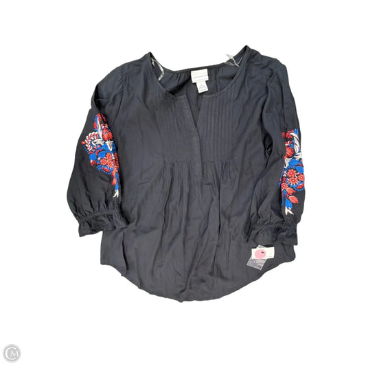 Top Long Sleeve By Liz Claiborne In Black, Size: L