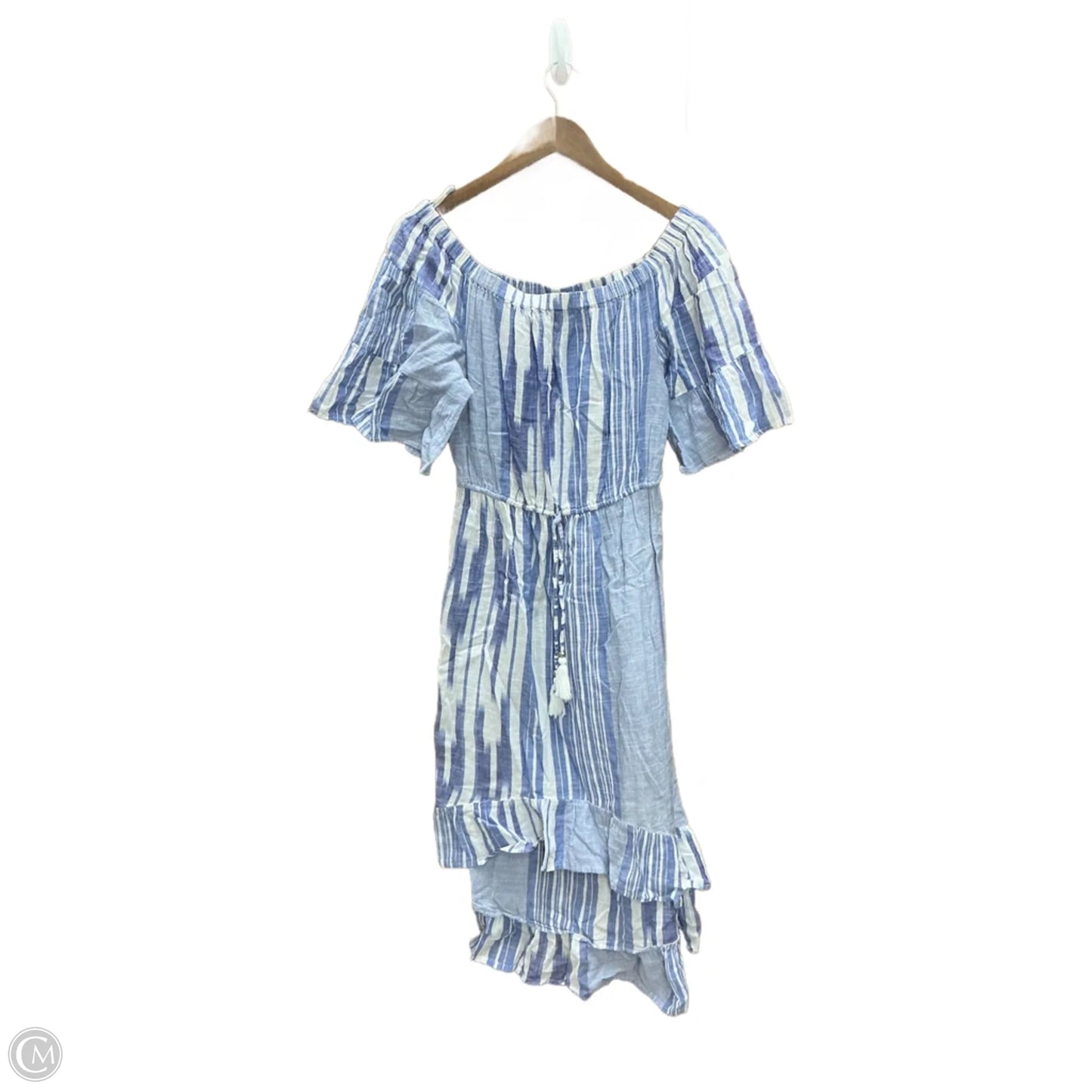 Dress Casual Midi By Blue Island In Blue & White, Size: M