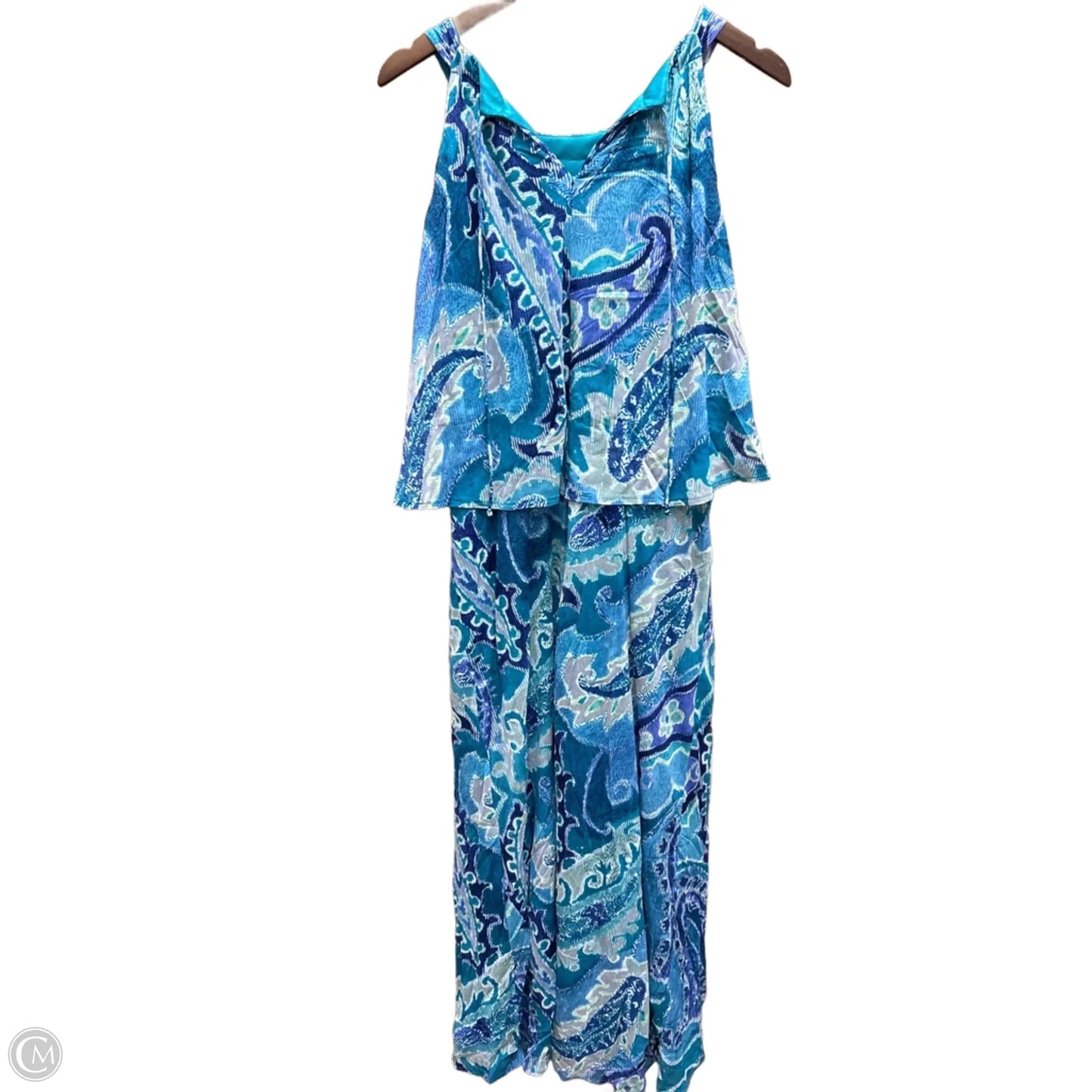 Dress Casual Maxi By Chicos In Blue & Green, Size: Xl