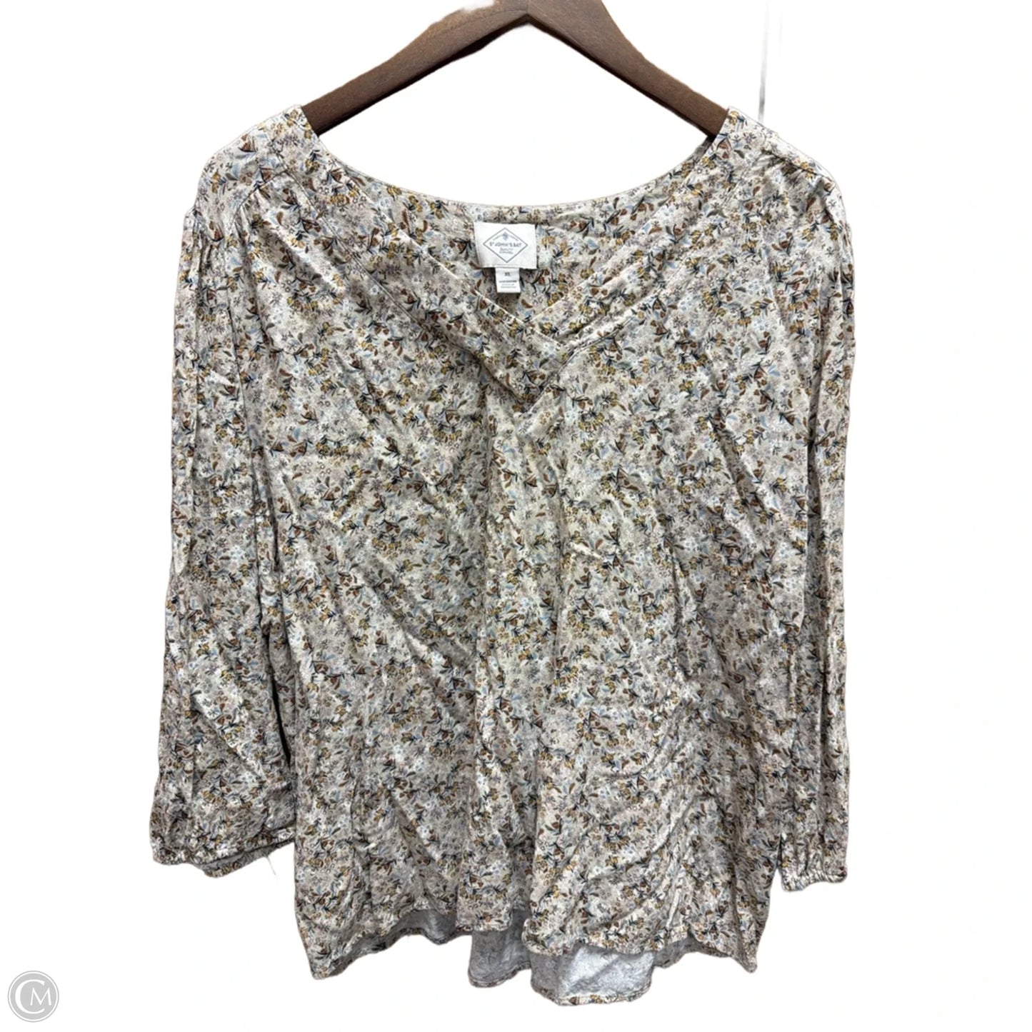 Top Long Sleeve By St Johns Bay In Floral Print, Size: Xl