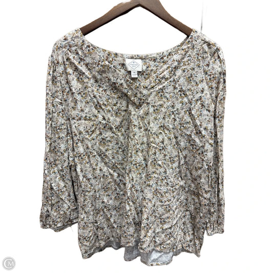 Top Long Sleeve By St Johns Bay In Floral Print, Size: Xl