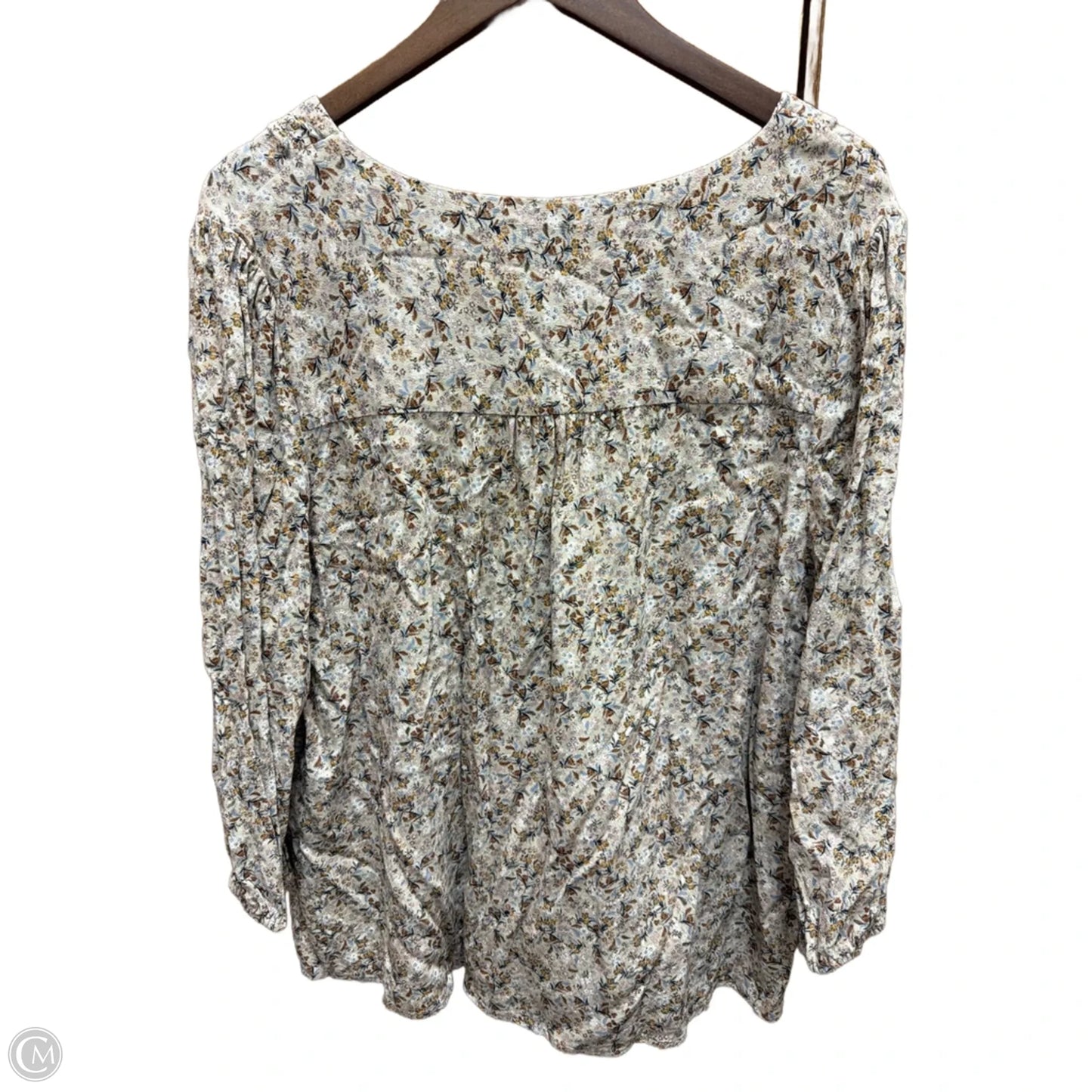 Top Long Sleeve By St Johns Bay In Floral Print, Size: Xl