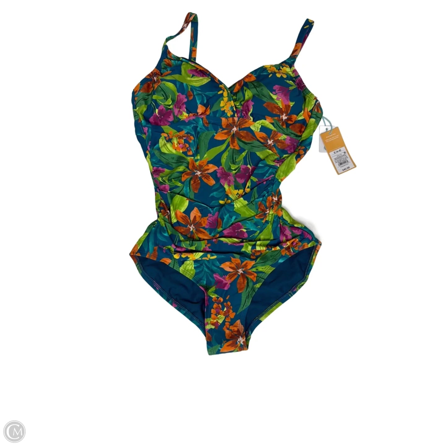Swimsuit By Kona Sol In Tropical Print, Size: S