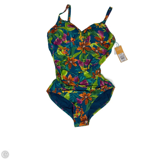 Swimsuit By Kona Sol In Tropical Print, Size: S