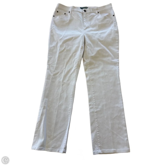 Jeans Straight By Lauren By Ralph Lauren In White Denim, Size: 14p