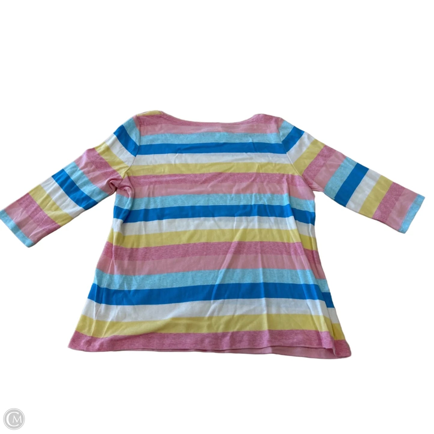 Top 3/4 Sleeve Basic By Talbots In Striped Pattern, Size: 2x