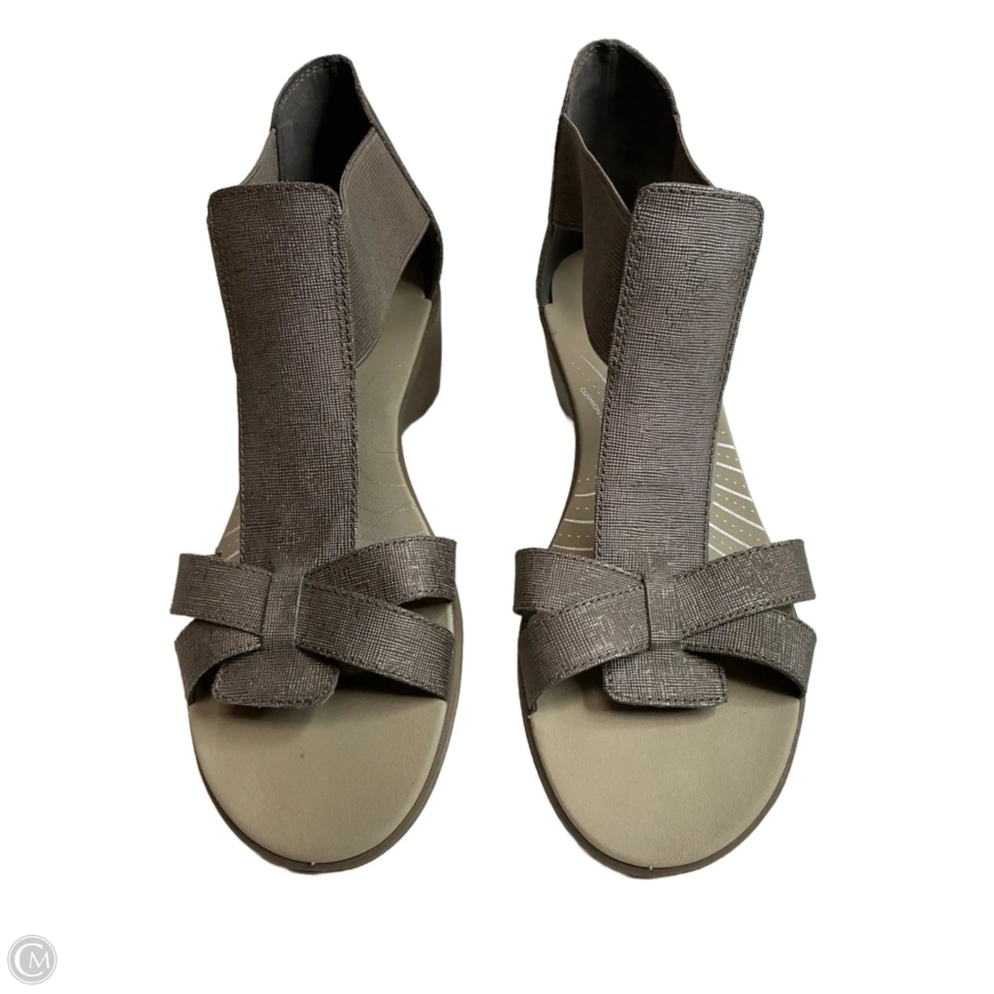 Sandals Heels Wedge By Bass In Silver, Size: 8.5