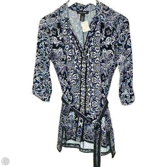 Dress Casual Short By White House Black Market In Blue & White, Size: Xs