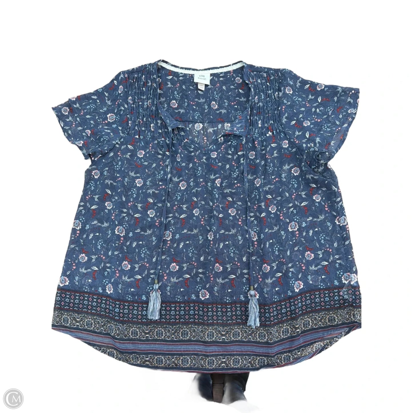 Top Short Sleeve By Knox Rose In Blue, Size: 1x