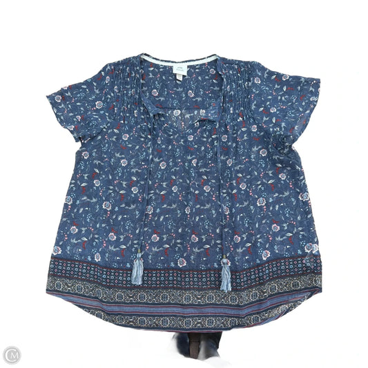 Top Short Sleeve By Knox Rose In Blue, Size: 1x