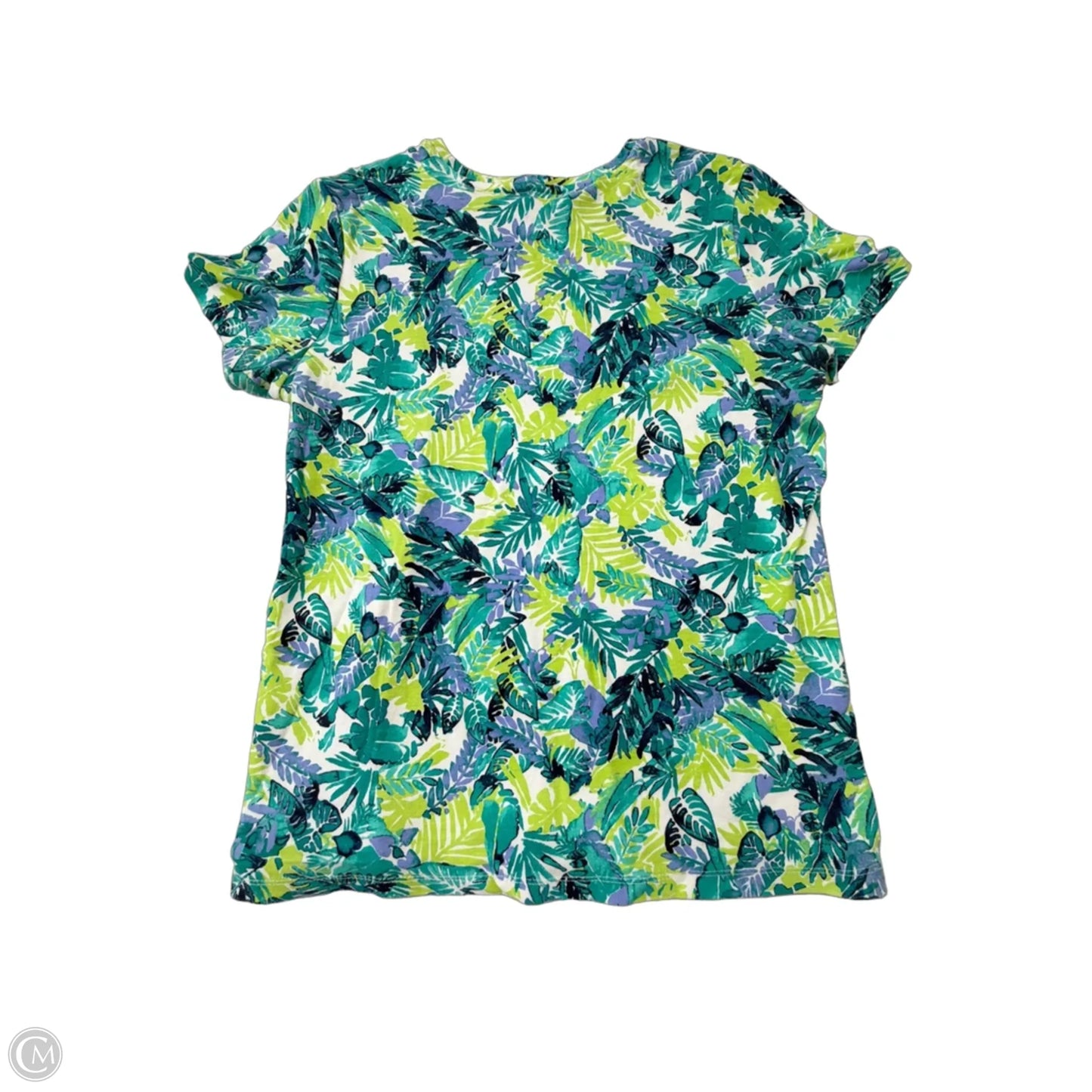 Top Short Sleeve Basic By Laura Scott In Tropical Print, Size: M