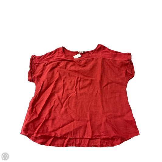 Top Short Sleeve By Lungo Larno In Orange, Size: 2x