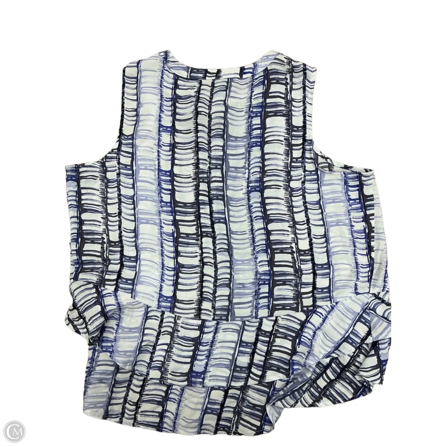 Top Sleeveless By Simply Vera In Blue & White, Size: 1x