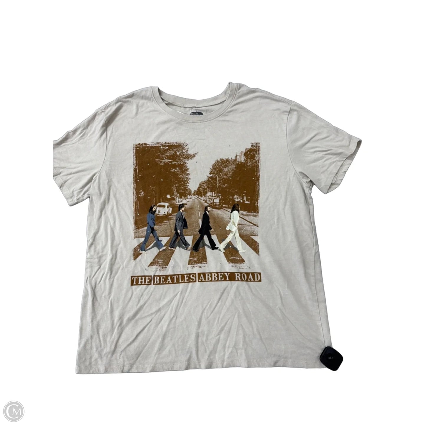 Top Short Sleeve Basic By Clothes Mentor In Tan, Size: L