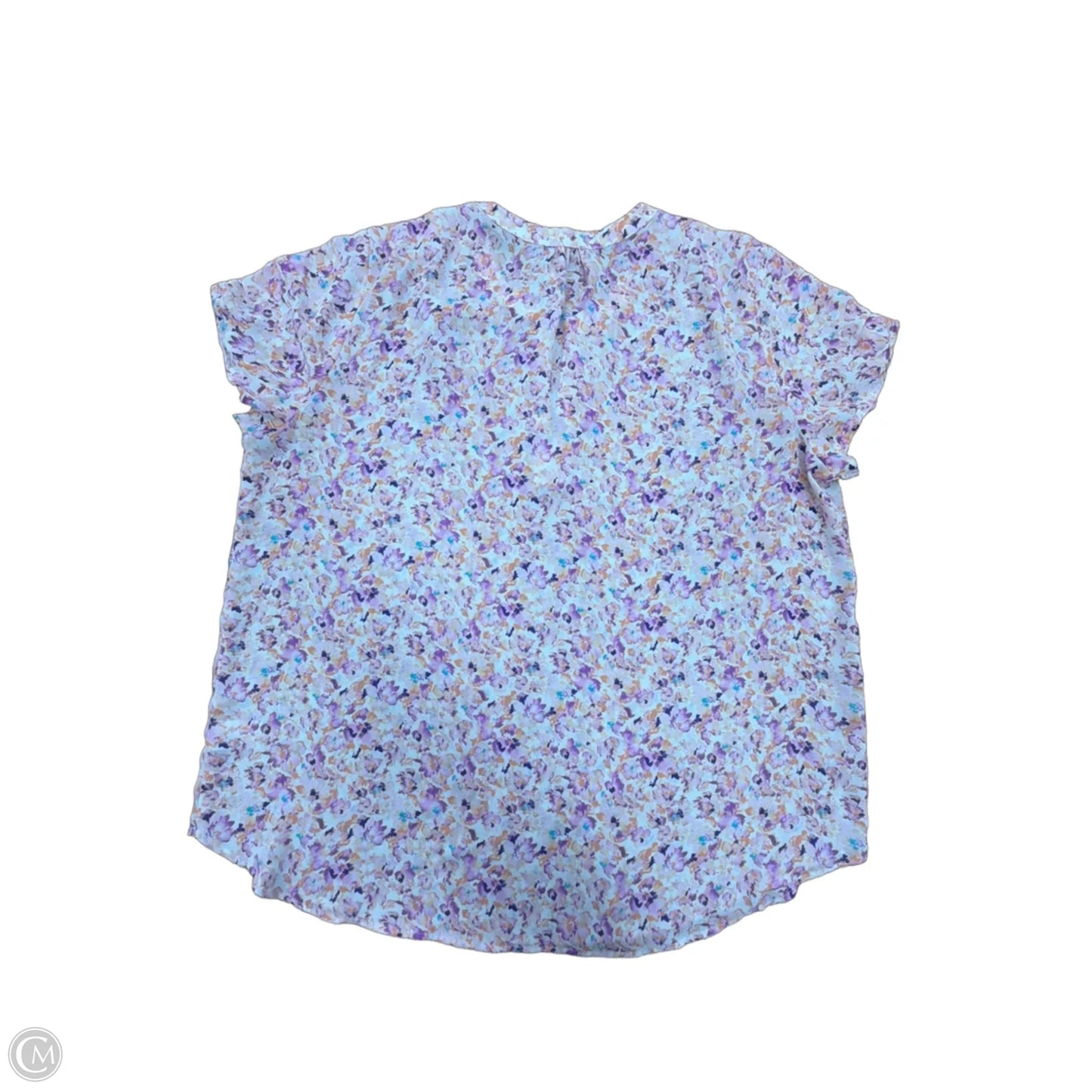 Top Short Sleeve By Pleione In Floral Print, Size: L