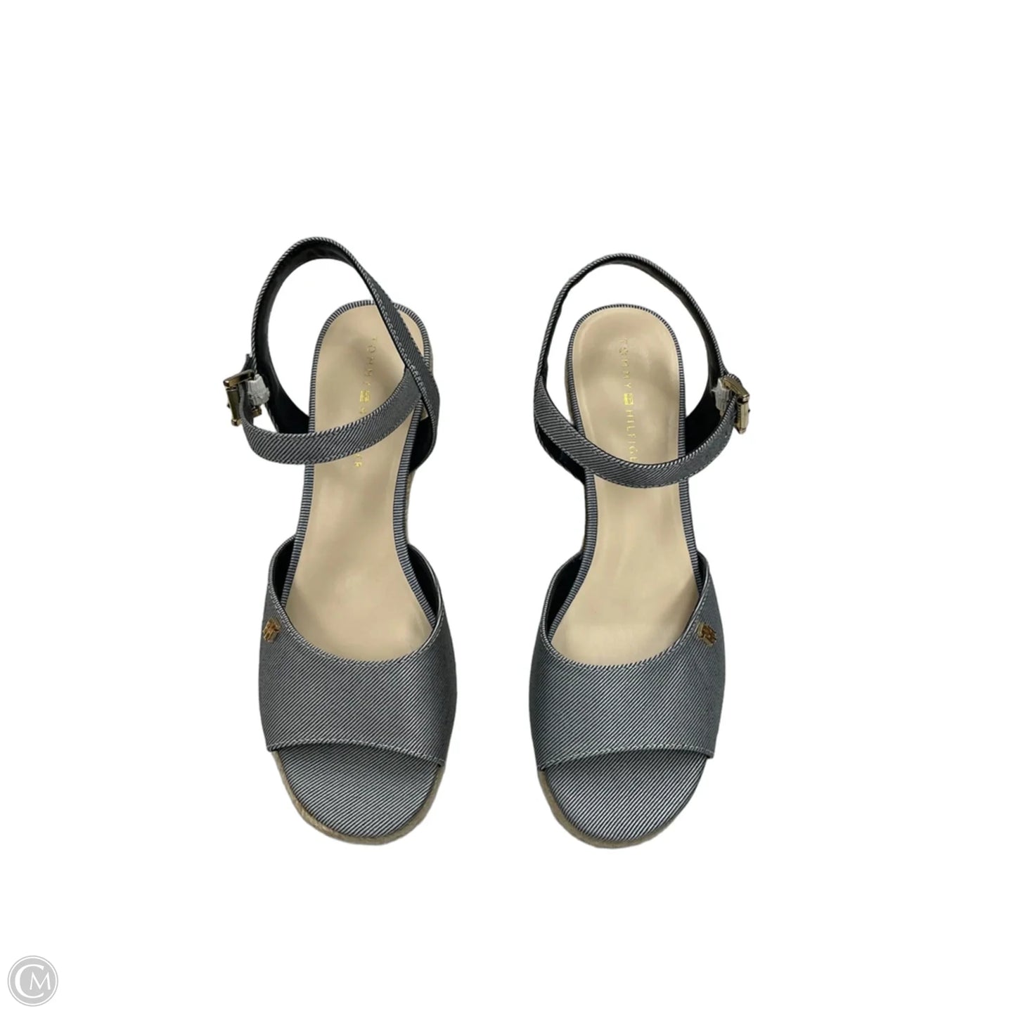 Sandals Heels Wedge By Tommy Hilfiger In Blue, Size: 9.5