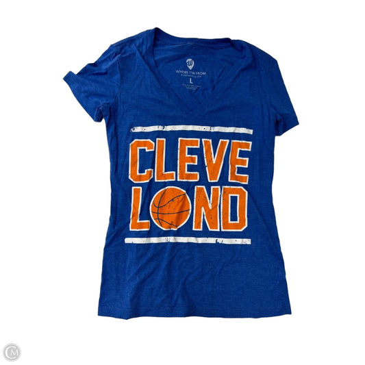 Top Short Sleeve By Clothes Mentor In Blue & Orange, Size: L