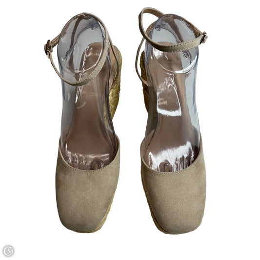 Shoes Heels Wedge By Loft In Tan, Size: 9