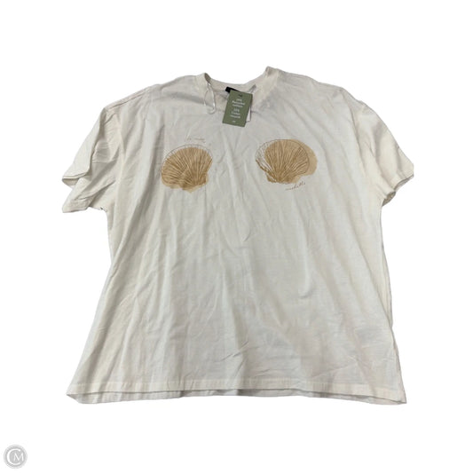 Top Short Sleeve By Divided In White, Size: L