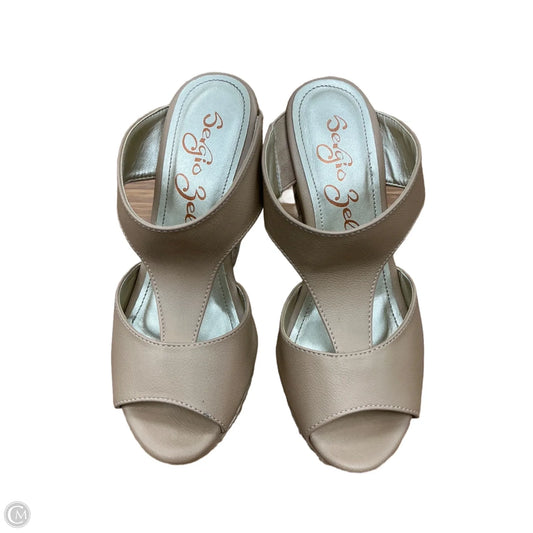 Sandals Heels Wedge By sergio zelcer In Tan, Size: 6