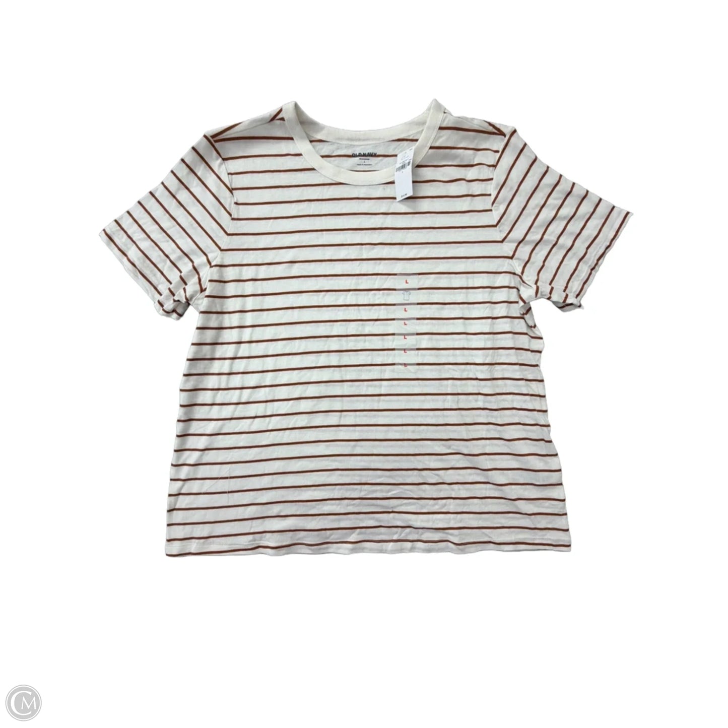 Top Short Sleeve Basic By Old Navy In Striped Pattern, Size: L