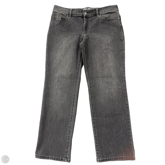 Jeans Straight By Chicos In Grey Denim, Size: 14p