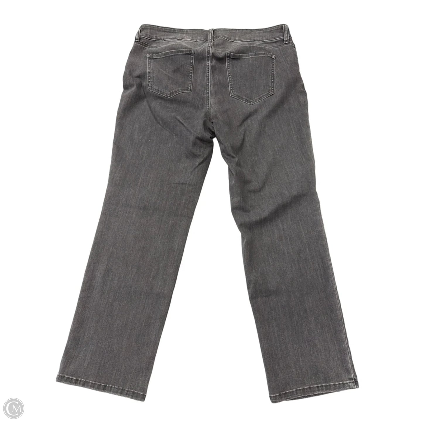 Jeans Straight By Chicos In Grey Denim, Size: 14p