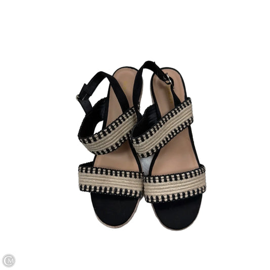 Sandals Heels Wedge By Old Navy In Black & Tan, Size: 9
