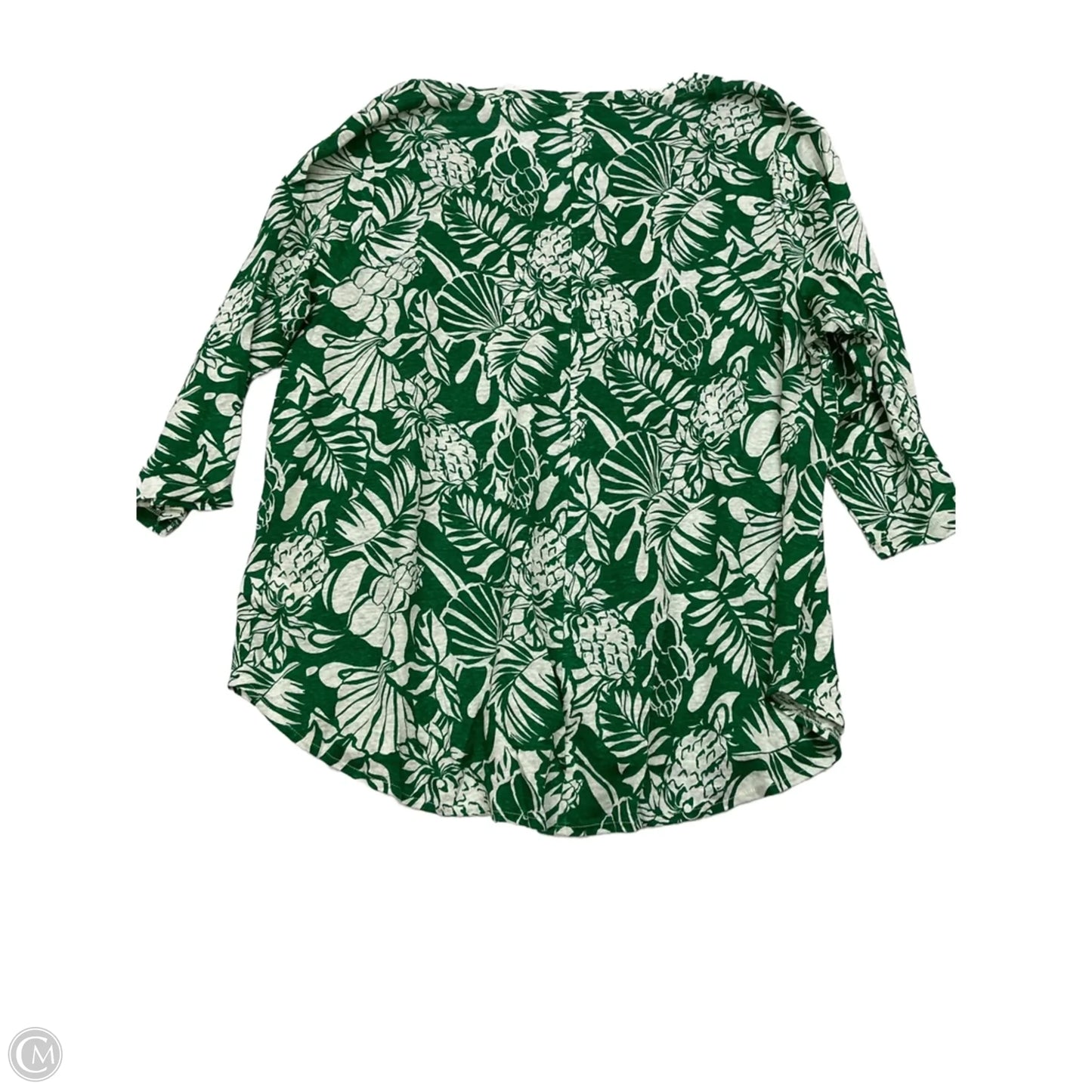 Top 3/4 Sleeve By Nicole Miller In Tropical Print, Size: 1x