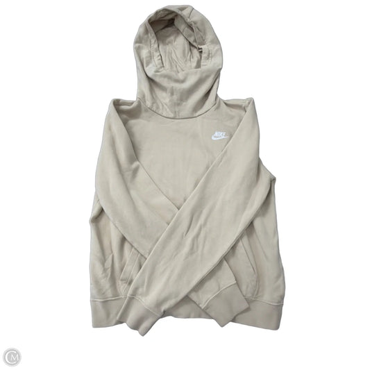 Athletic Sweatshirt Hoodie By Nike In Tan, Size: S