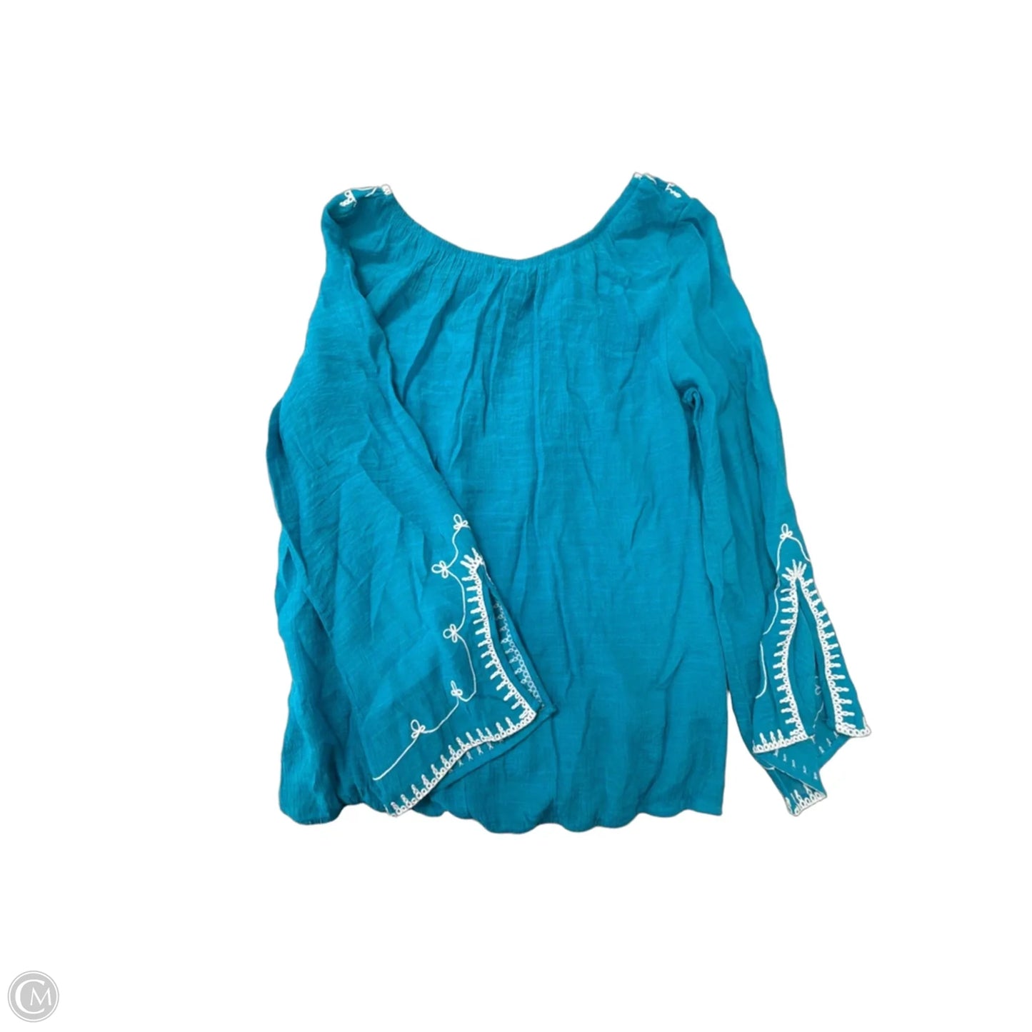 Top Long Sleeve By Alyx In Blue & White, Size: S