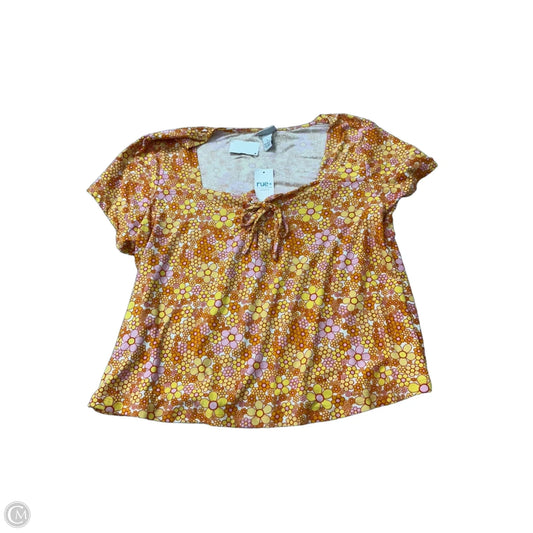 Top Short Sleeve By Rue 21 In Orange & Yellow, Size: 3x