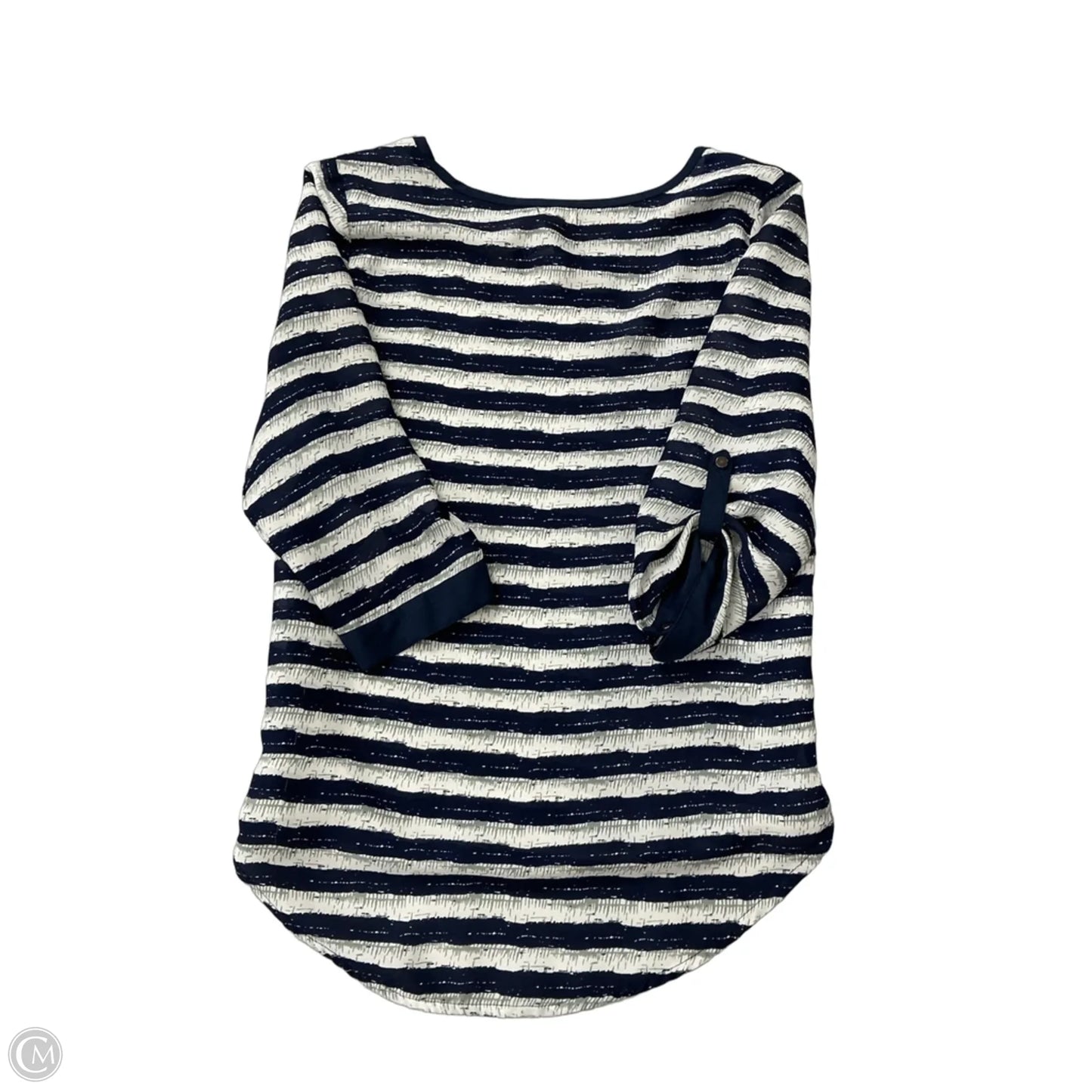 Top 3/4 Sleeve By Antilia Femme In Striped Pattern, Size: L