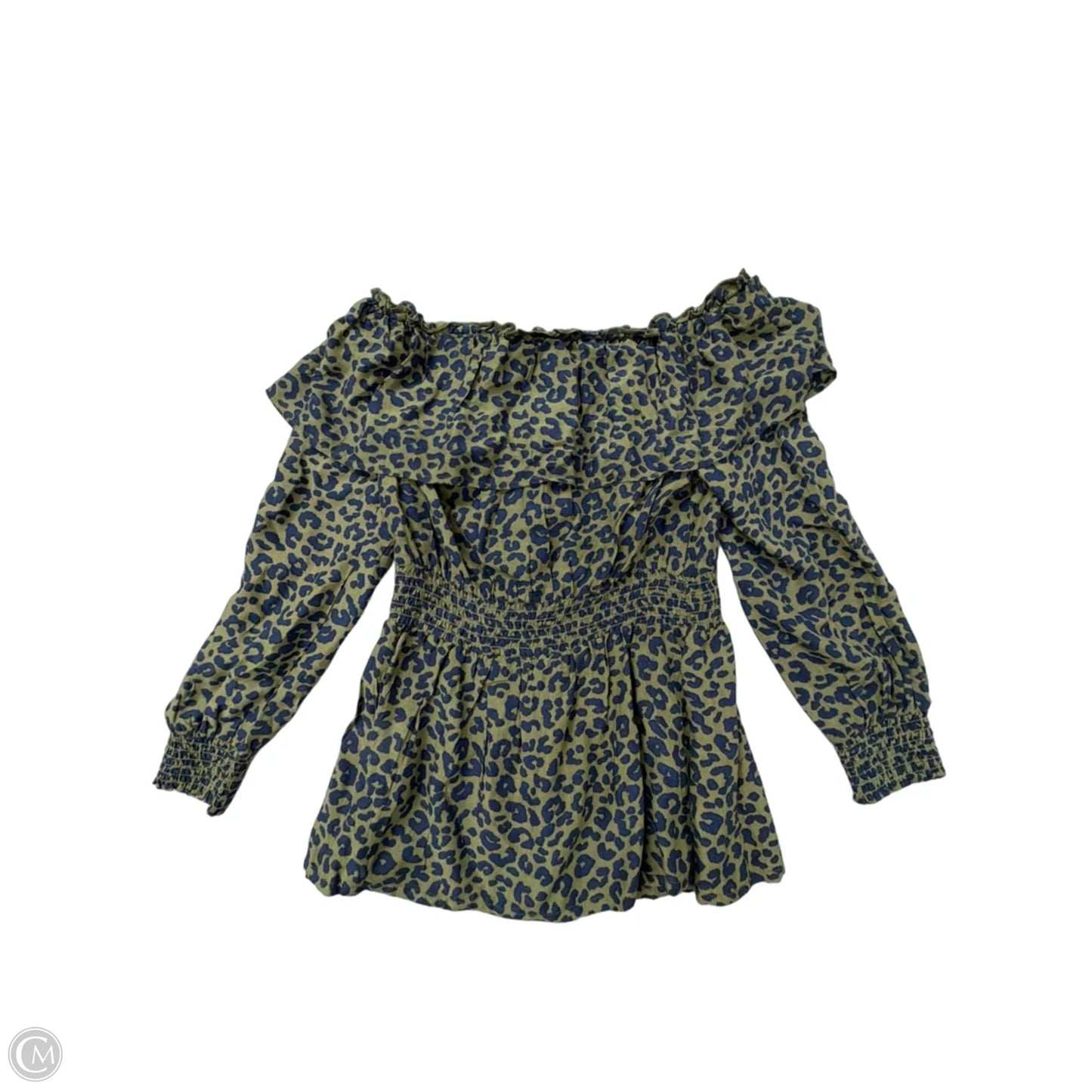 Top Long Sleeve By Lascana In Blue & Green, Size: Xs
