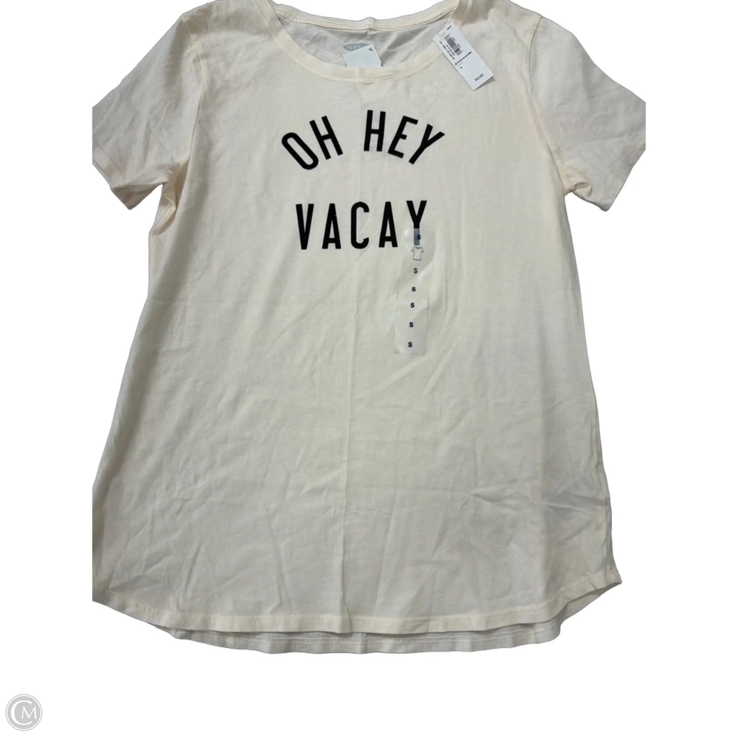 Top Short Sleeve By Old Navy In Cream, Size: S